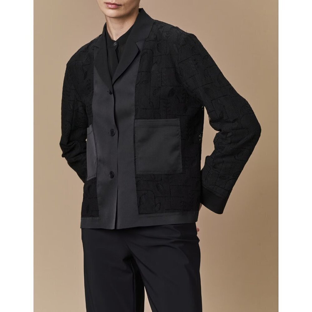 High Everyday Couture Black Lace Detail Jacket 12 NWT